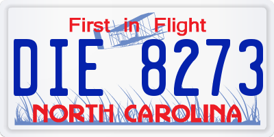 NC license plate DIE8273