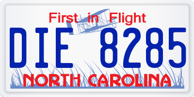 NC license plate DIE8285
