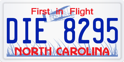 NC license plate DIE8295
