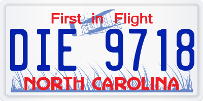 NC license plate DIE9718