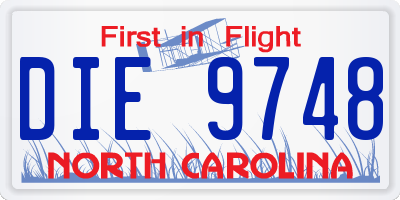 NC license plate DIE9748