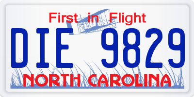 NC license plate DIE9829