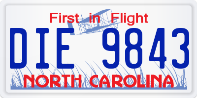NC license plate DIE9843