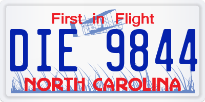 NC license plate DIE9844