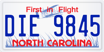 NC license plate DIE9845