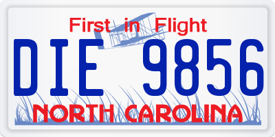 NC license plate DIE9856