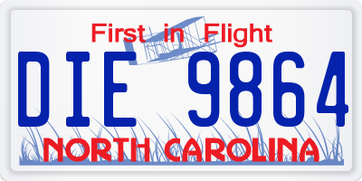 NC license plate DIE9864