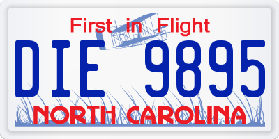 NC license plate DIE9895