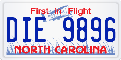 NC license plate DIE9896