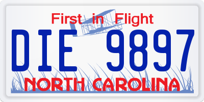 NC license plate DIE9897