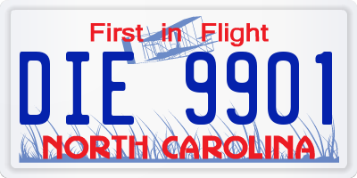 NC license plate DIE9901