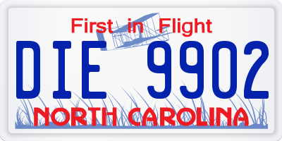 NC license plate DIE9902