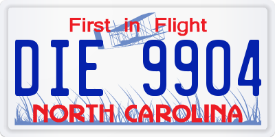 NC license plate DIE9904