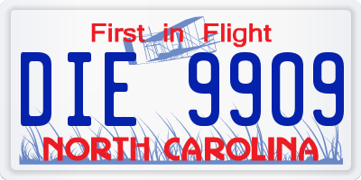 NC license plate DIE9909