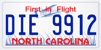 NC license plate DIE9912