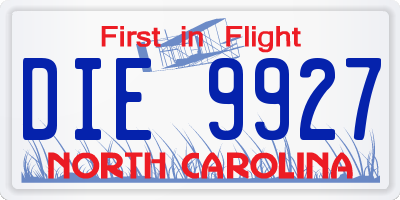 NC license plate DIE9927