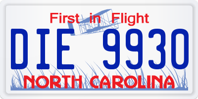 NC license plate DIE9930