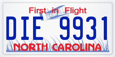 NC license plate DIE9931