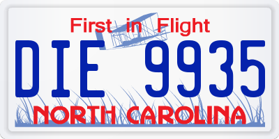 NC license plate DIE9935