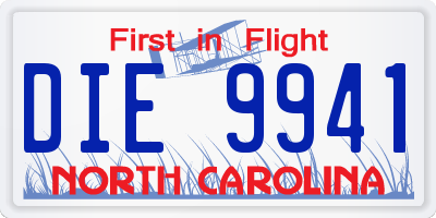 NC license plate DIE9941