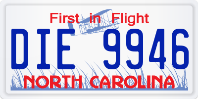NC license plate DIE9946
