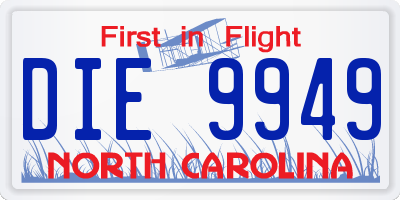 NC license plate DIE9949