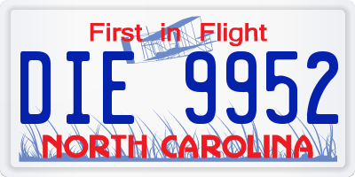 NC license plate DIE9952