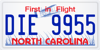 NC license plate DIE9955