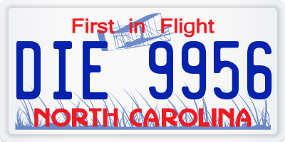 NC license plate DIE9956
