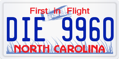 NC license plate DIE9960