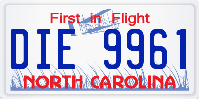 NC license plate DIE9961