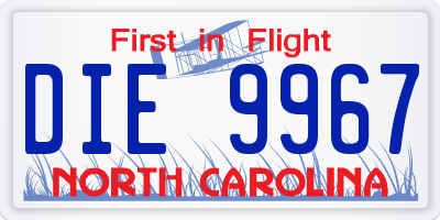 NC license plate DIE9967
