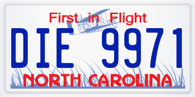 NC license plate DIE9971