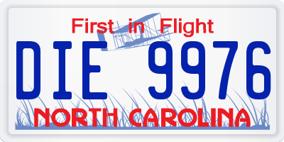 NC license plate DIE9976