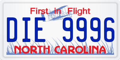 NC license plate DIE9996