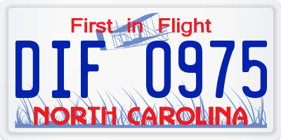 NC license plate DIF0975