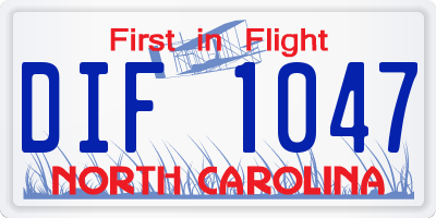NC license plate DIF1047