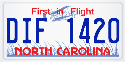 NC license plate DIF1420