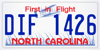 NC license plate DIF1426