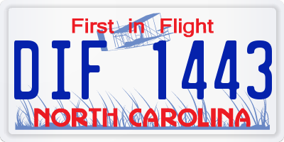 NC license plate DIF1443