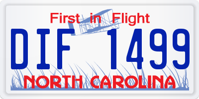NC license plate DIF1499