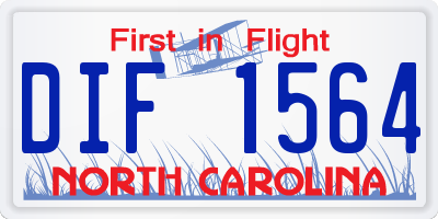 NC license plate DIF1564
