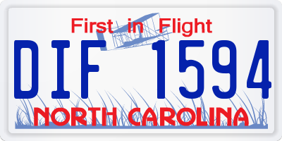 NC license plate DIF1594