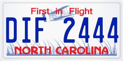 NC license plate DIF2444