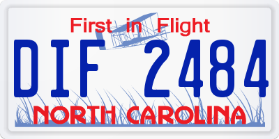 NC license plate DIF2484