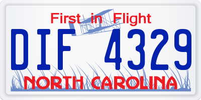 NC license plate DIF4329