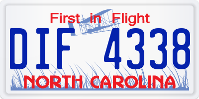 NC license plate DIF4338