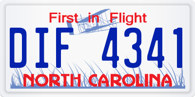 NC license plate DIF4341