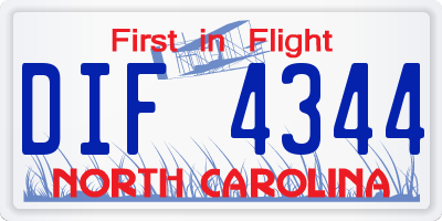 NC license plate DIF4344