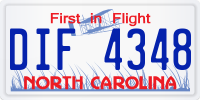 NC license plate DIF4348